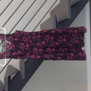 Rose applique white house dress